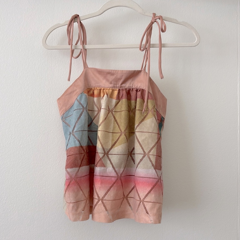 Anthropologie Tie Shoulder Top